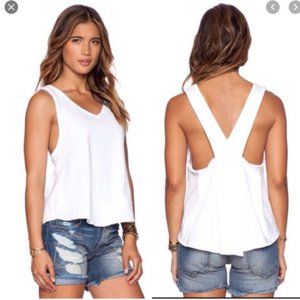 Free people white tank top with cross in back